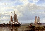 Abraham Hulk Snr Famous Paintings - Shipping In A Calm Estuary
